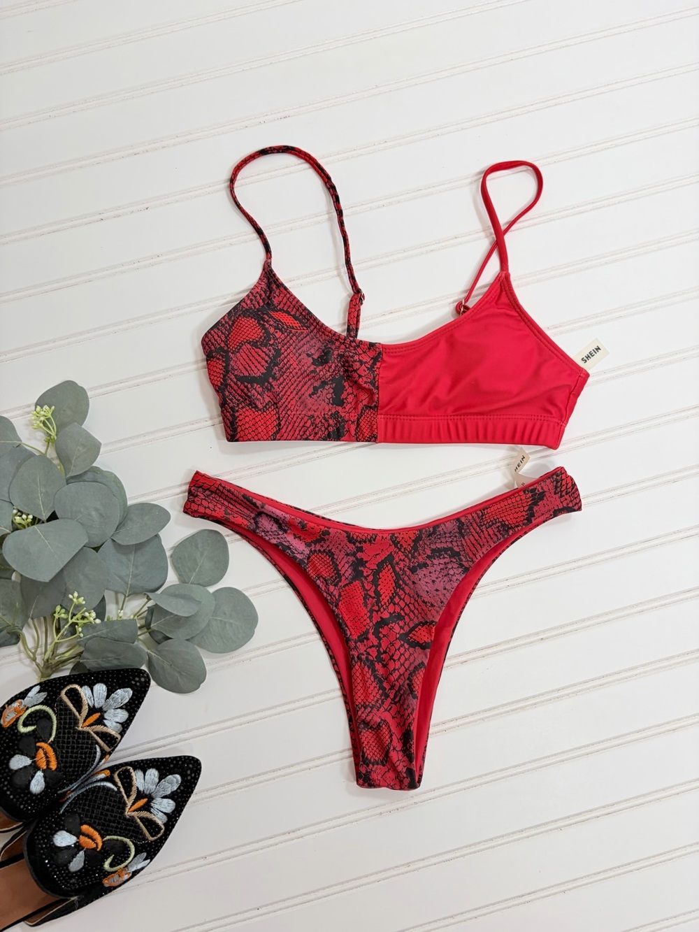 SHEIN Snake Print Bikini Swim Set